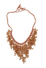Cascade Bead Coral Necklace